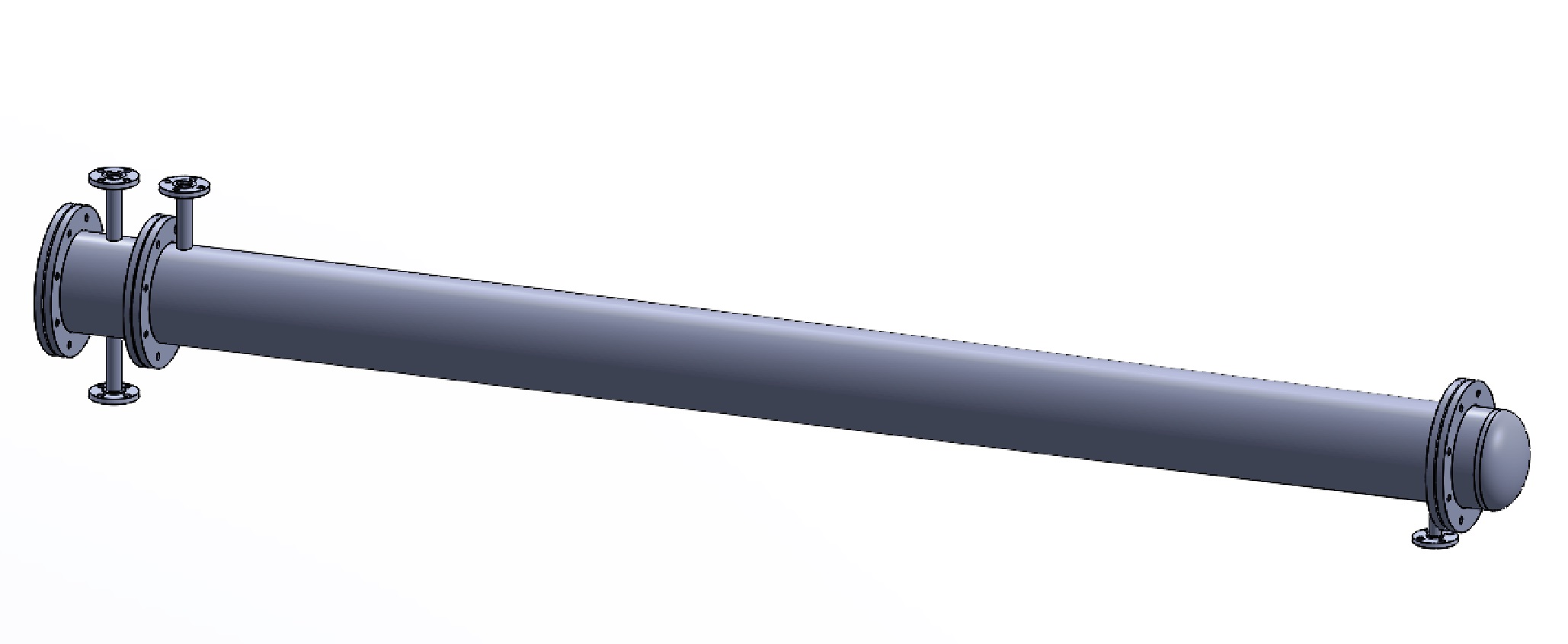 管壳式换热器。直径8英寸，6个通道